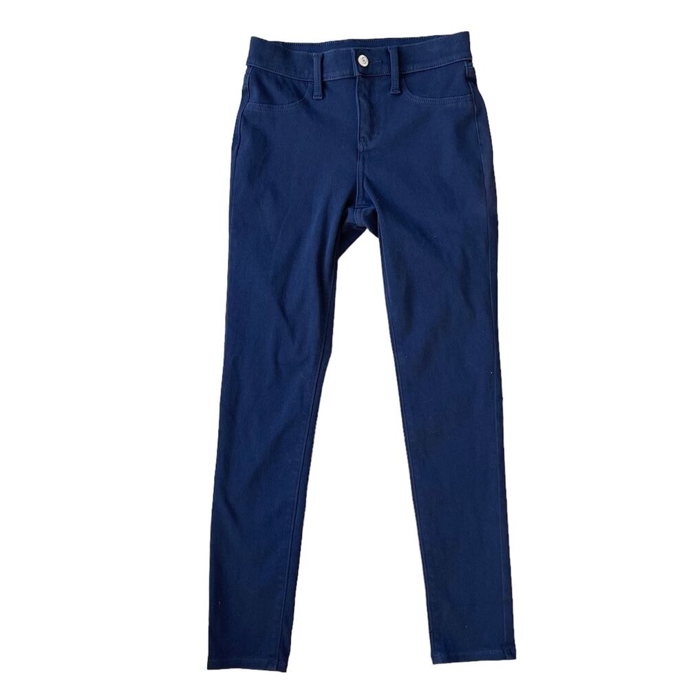 Girls 12 Old Navy Blue Stretch Ballerina Jegging Pants Adjustable Pockets